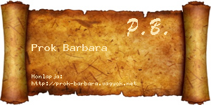 Prok Barbara névjegykártya